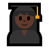 👩🏿‍🎓 woman student: dark skin tone display on Windows